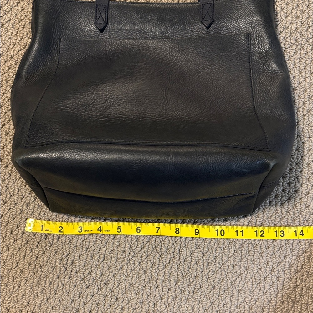 Madewell Leather The Zip-Top Medium Transport Leather Tote Navy - Picture 15 of 16